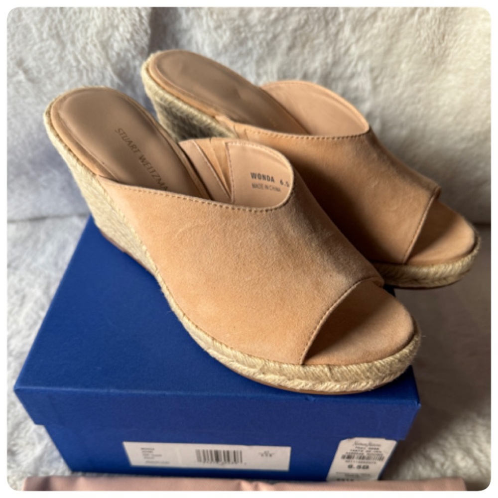 STUART WEITZMAN WONDA ESPADRILLE WEDGE SANDAL SIZE 6 1/2 NWT - Picture 10 of 16